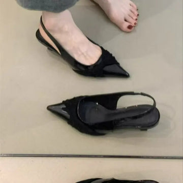 Xajzpa New Style Fashion Women's Summer Heeled Sandals Pointed Toe Elegant Shoes Woman Trend Slippers Fashion Heels Women Zapatos Mujer